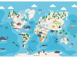 World Map Animals