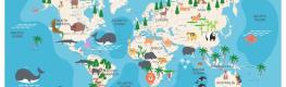 World Map Animals