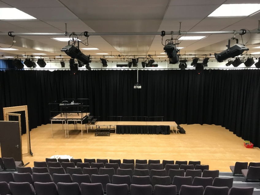 New School Hall Backdrop for Performances and Presentations -
