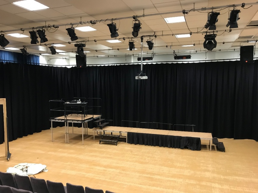 New School Hall Backdrop for Performances and Presentations -