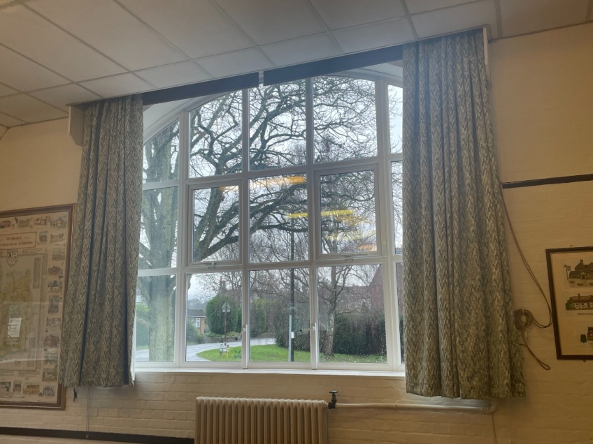 Village Hall Curtains & Blinds - Dorking - Completed