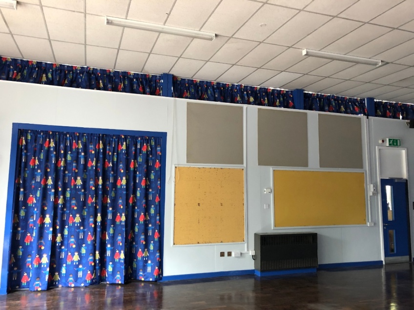 School Hall Curtains - Leicester - Completed