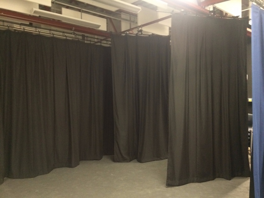 Before & After - Mascalls Academy - After - new stage curtains to create a creative workspace