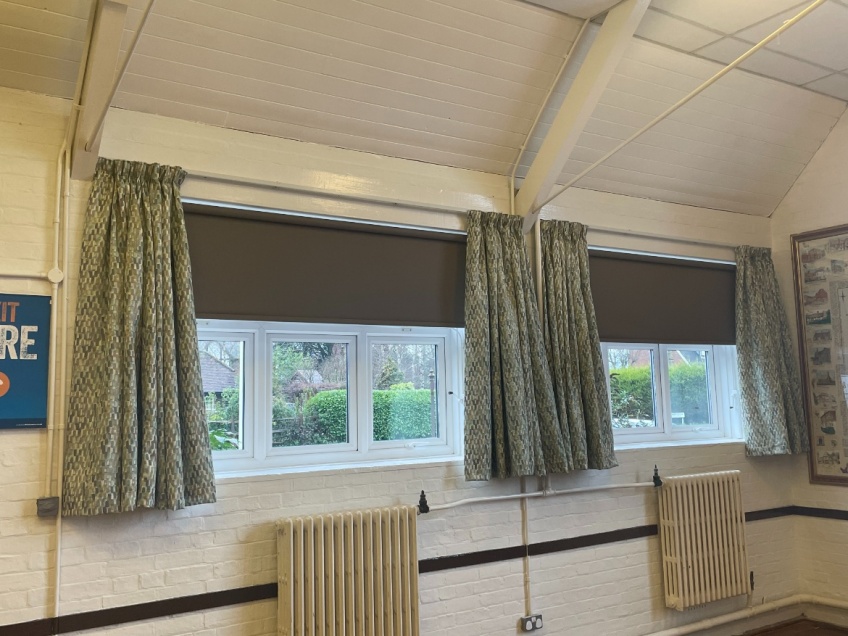 Village Hall Curtains & Blinds - Dorking - Completed