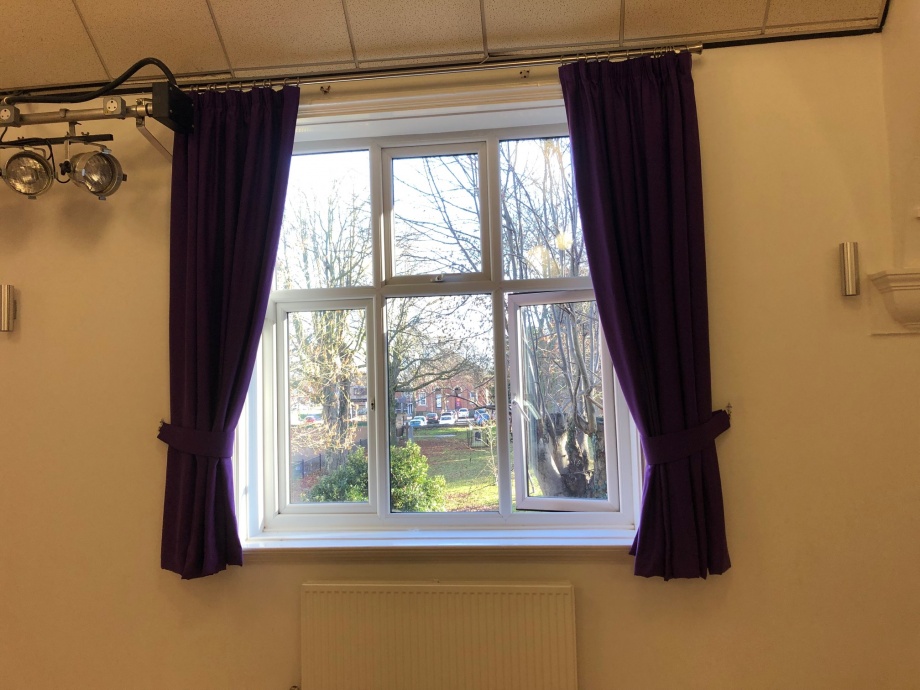 Community Hall Curtains - Hucknall->title 3