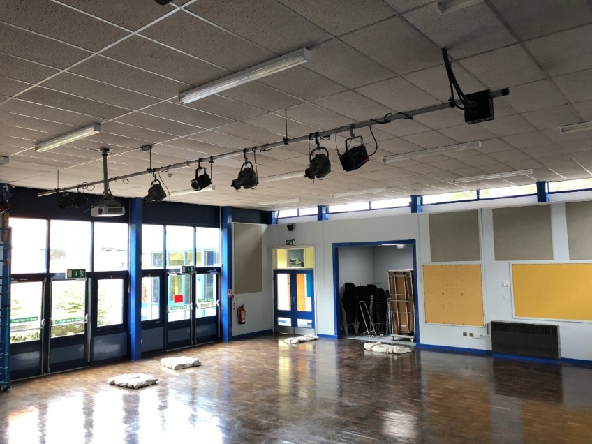 School Hall Curtains - Leicester - Before