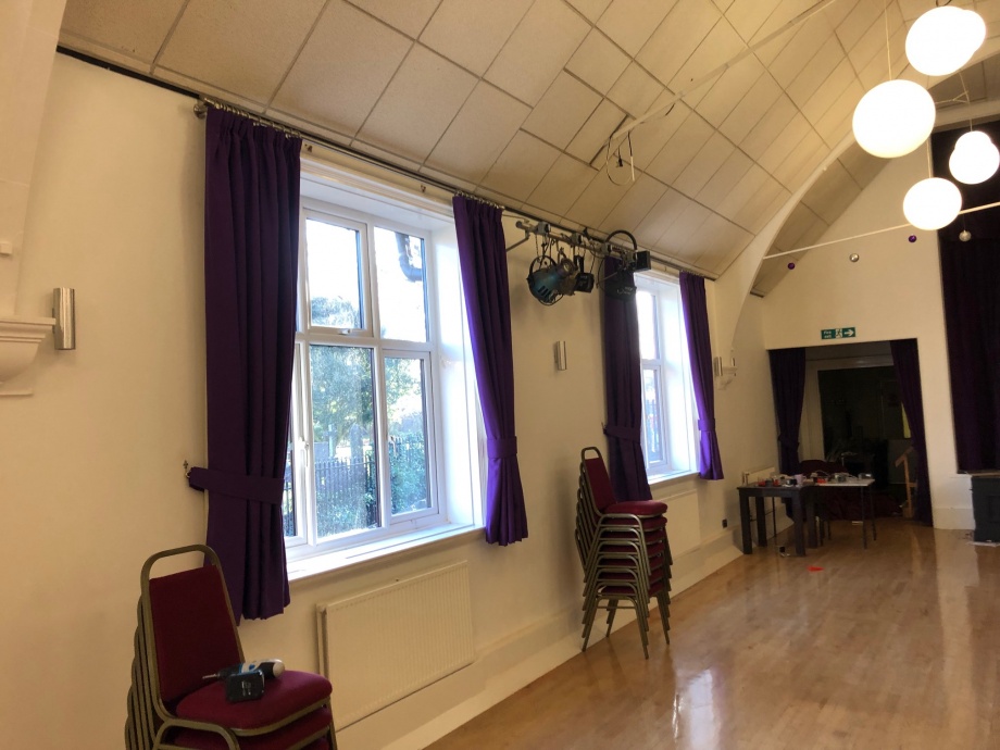 Community Hall Curtains - Hucknall->title 1