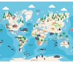 World Map Animals