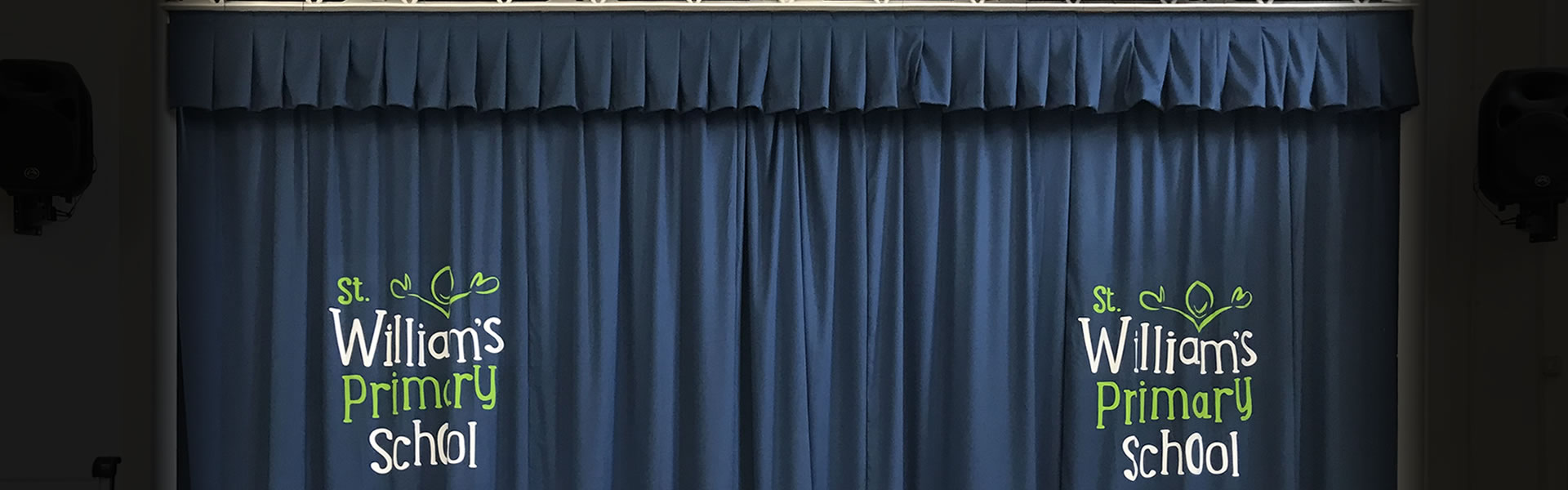 School Logo Curtains For School Halls Stage Curtains